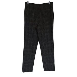 J. Jill Ponte slim leg pants‎ medium plaid black ankle pull on